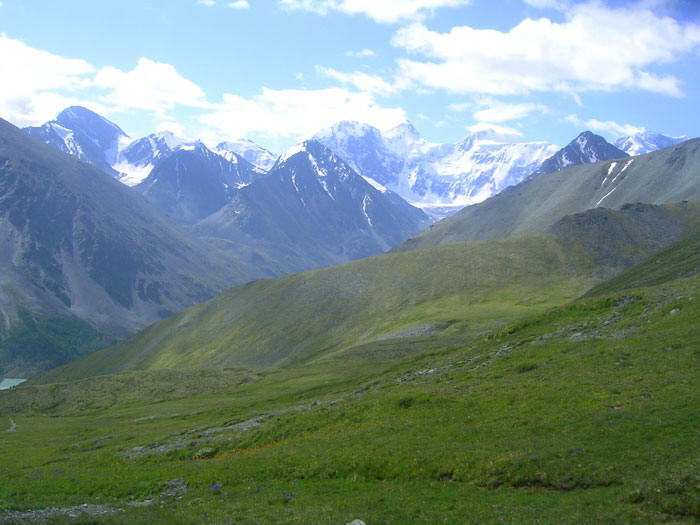 Алтай. Белуха. Вид с перевала Каратюрек